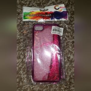 Hot Pink Glitter Liquid Mobile Phone Case for Apple iPhone 7G